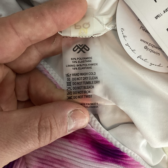 PQ Swim Spell Avery One Piece Swimsuit Pink Tie Dye Ribbed M - Picture 7 of 7